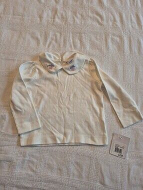 Hartstrings girls 12 months Peter Pan collar with embroidered gift box white NEW